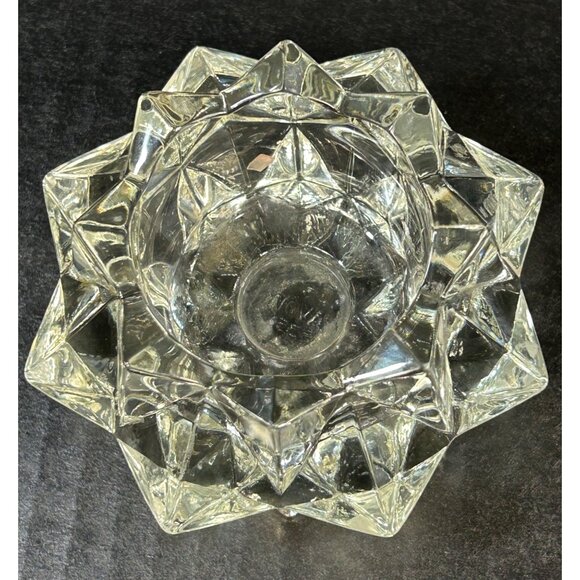 Vintage Avon Diamond Star Pattern Clear Glass Votive Candle Holder - Picture 6 of 6